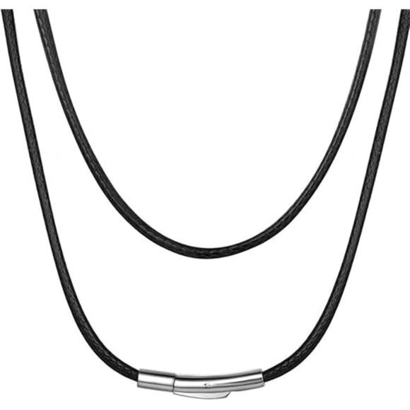 Waterproof Braided Leather Cord Chain Necklace,Men Women DIY Woven Wax RopeChain - Picture 7 of 7